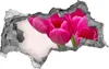Selbstklebender Loch-3D-Aufkleber 95x73 cm rosa Tulpen Produktbild-Vorschau 1