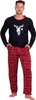 Schlafanzug Herren Lang Pyjama Baumwolle Zweiteiliges Set Produktbild-Vorschau 1