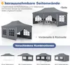 A diagram illustrating the different ways a gazebo can be set up with removable side walls. Náhled obrázku produktu