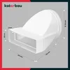 A white plastic ventilation adapter with dimensions indicated by measurement lines and text. Voir les images du produit