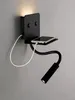 Applique da Parete in Metallo Nero, Lampada LED con Braccio Anteprima dell’immagine prodotto 3