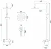 Technical drawing with dimensions of a shower set. Náhľad obrázku produktu