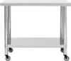 vidaXL Kuchynský pracovný stôl s kolieskami 100x60x85 cm Náhľad obrázku produktu 2
