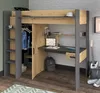 Lit surélevé avec bureau + armoire - 90 x 200 cm - Naturel Voir les images du produit 12