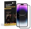 A product box for a screen protector is shown next to a smartphone with the screen protector applied. Produktbild-Vorschau