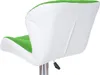 The back view of a green and white bar stool. Podgląd zdjęcia produktu