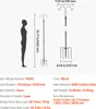 A diagram showing the dimensions and specifications of a shepherd's hook, with a silhouette of a person for scale. Produktbild-Vorschau