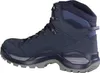 A side view of a single blue hiking boot against a white background. Produktbild-Vorschau