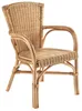 A single rattan chair with armrests, shown from a side-angle against a white background. Produktbild-Vorschau