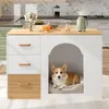 Isola da cucina Merax con area per cani, mobile da cucina Anteprima dell’immagine prodotto 2