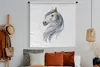 MuchoWow® Wandteppich Wandbehang Pferd - Aquarell - Grau - Produktbild-Vorschau 4
