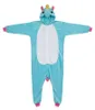 Onesie Kigurumi Pyjama Kostüm für Erwachsene Blaues Einhorn Produktbild-Vorschau 4