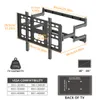 Diagram showing dimensions and compatibility information for a TV wall mount. Anteprima dell’immagine prodotto
