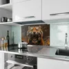 Küchenrückwand Spritzschutz Glas mit Motiv Tiger im Feuer Produktbild-Vorschau 2