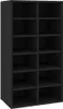 A black shoe rack with multiple compartments. Produktbild-Vorschau