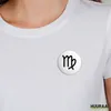 Huuraa Button Jungfrau Sternzeichen Zeichen 25mm rund mit Produktbild-Vorschau 2
