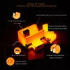 A product image with callouts highlighting features of a night light shaped like a fox. Voir les images du produit