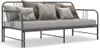 A metal daybed with several pillows on a white background. Produktbild-Vorschau
