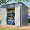 Metalen tuinschuur 242 × 120 × 192 cm, tuinhuisje met 3 Productafbeelding-voorbeeld 12