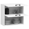 A white cabinet with two open shelves filled with kitchenware. Anteprima dell’immagine prodotto
