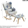 Merax Schaukelstuhl Relaxsessel mit Fußhocker, Patchwork Produktbild-Vorschau 6