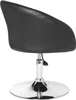 A black leather-look chair with a chrome base and adjustable height. Produktbild-Vorschau