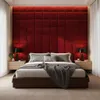 Komvortowy | Polsterpaneel | Wandkissen Velours Rot 30x30 Produktbild-Vorschau 5