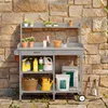Gärtnertisch 112x43x120 cm Pflanztisch mit Schubladen  | Produktbild-Vorschau 8
