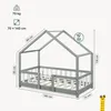 Lit bébé "Treviolo" au style maison, avec barrière de Voir les images du produit 3
