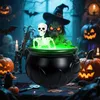 Halloween-Dekoration, Hexenkessel mit Lichtern, Totenkopf Produktbild-Vorschau 3
