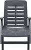 A dark gray plastic lounge chair is shown from the front against a white background. Náhľad obrázku produktu