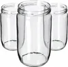 Three empty glass jars are arranged in a group on a white background. Podgląd zdjęcia produktu