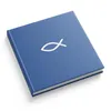 itenga Gästebuch Kommunion Taufe "Fisch" 120 Seiten blau Produktbild-Vorschau 1