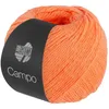A ball of orange yarn with a black label. Produktbild-Vorschau