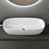 doporro Lavabo da Appoggio in Vetroceramica Bianco Lucido Anteprima dell’immagine prodotto 2
