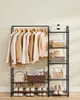 A stylish clothing rack with a shelf unit, organized with clothes, shoes, and accessories. Náhled obrázku produktu