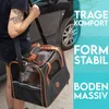 A person is holding a pet carrier bag next to a car. Produktbild-Vorschau