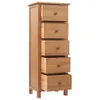 vidaXL Commode haute avec tiroirs 45x32x110 cm Chêne massif Voir les images du produit 3