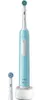 A blue electric toothbrush and its charging base are shown on a white background, with an extra brush head to the side. Voir les images du produit