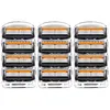 A product shot of multiple razor blade refills stacked in clear plastic cases. Produktbild-Vorschau