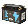 A black battery with blue accents and text labels, presented on a white background. Voir les images du produit