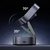 A dark background with a product that appears to be a wireless charger, showing adjustable angles. Produktbild-Vorschau