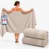 Komfortec 2er Saunatuch Set 80x200 cm aus 100% Baumwolle, Produktbild-Vorschau 1