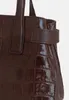 Pierre Cardin Handtasche Echtleder Krokoprägung Dunkelbraun Produktbild-Vorschau 4