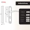 Diagrams and measurements for a door handle. Produktbild-Vorschau