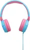 A pair of blue and pink headphones on a white background. Produktbild-Vorschau