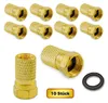 SET 10x F-Stecker 5x F-Verbinder vergoldet 7,00mm HD Produktbild-Vorschau 5