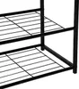 Close-up of a black metal shoe rack with multiple shelves. Náhľad obrázku produktu