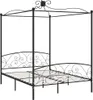 vidaXL Rama łóżka z baldachimem czarna metalowa 180 x 200 Podgląd zdjęcia produktu 1