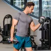 A man is performing bicep curls with dumbbells in a gym. Náhled obrázku produktu